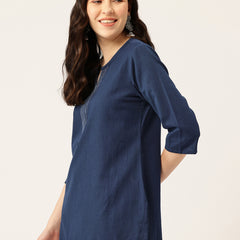 Elegant Short Kurti for Women – 3/4 Sleeves | Round Neck |