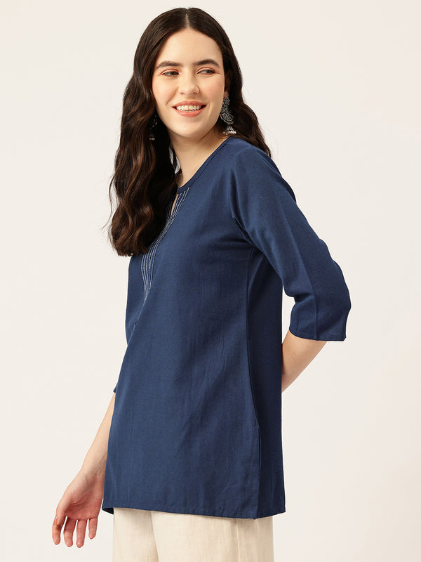 Elegant Short Kurti for Women – 3/4 Sleeves | Round Neck |