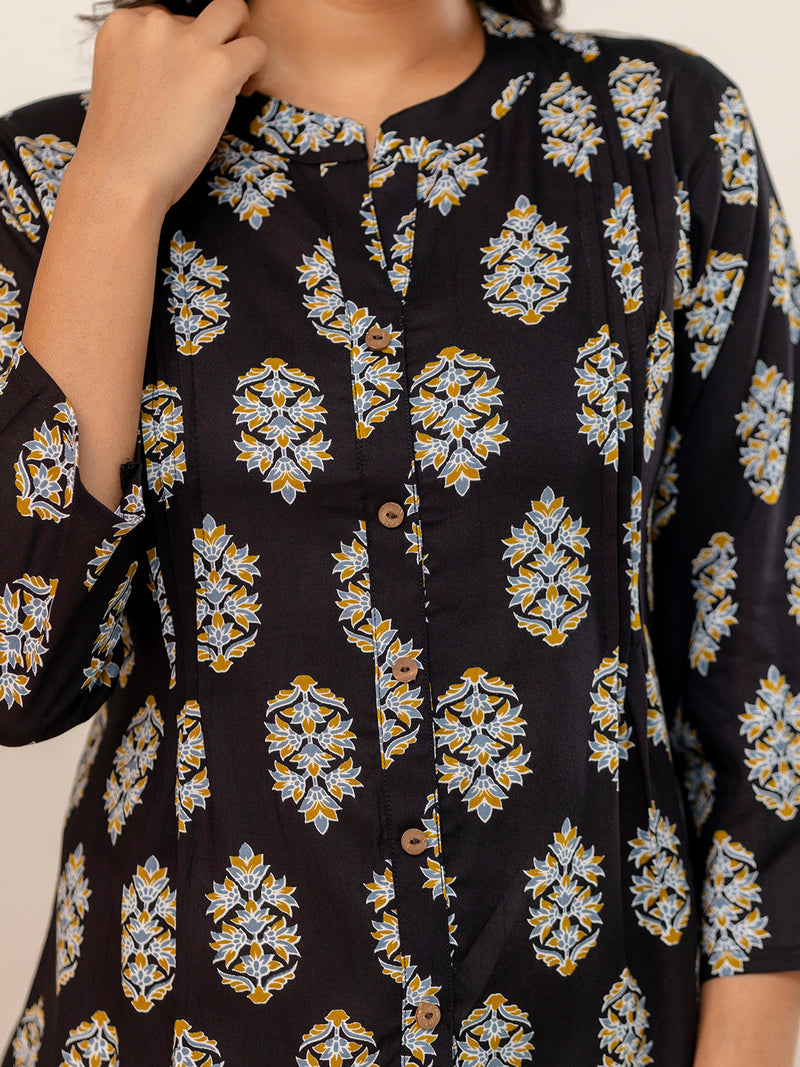 Elegant Mandarin Collar Printed Tunic – Stylish & Comfortable, Sizes