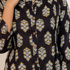 Elegant Mandarin Collar Printed Tunic – Stylish & Comfortable, Sizes