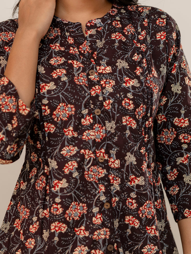 Elegant Mandarin Collar Printed Tunic – Stylish & Comfortable, Sizes