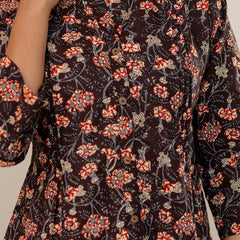 Elegant Mandarin Collar Printed Tunic – Stylish & Comfortable, Sizes