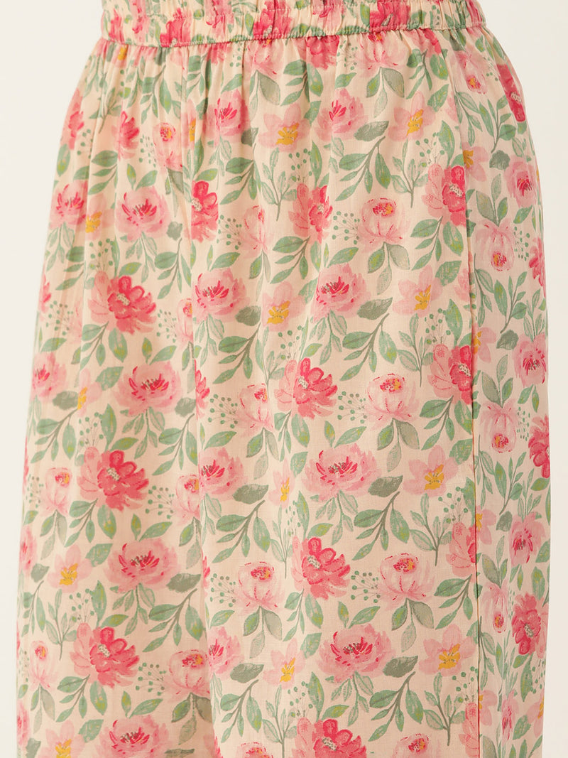 White Elegant Collared Co-Ord Set with Frill Detail & Elasticated Pants