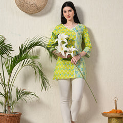 Graceful Wrap-Style Angrakha Cotton Kurti for Everyday Wear