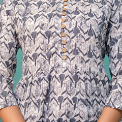 Tunic – Mandarin Collar, 3/4 Sleeves, Flattering Fit (Sizes S–XXL)