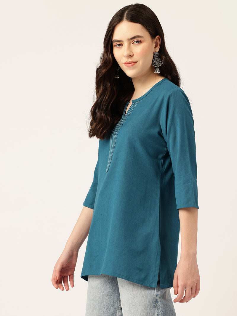 Elegant Short Kurti for Women – 3/4 Sleeves | Round Neck |