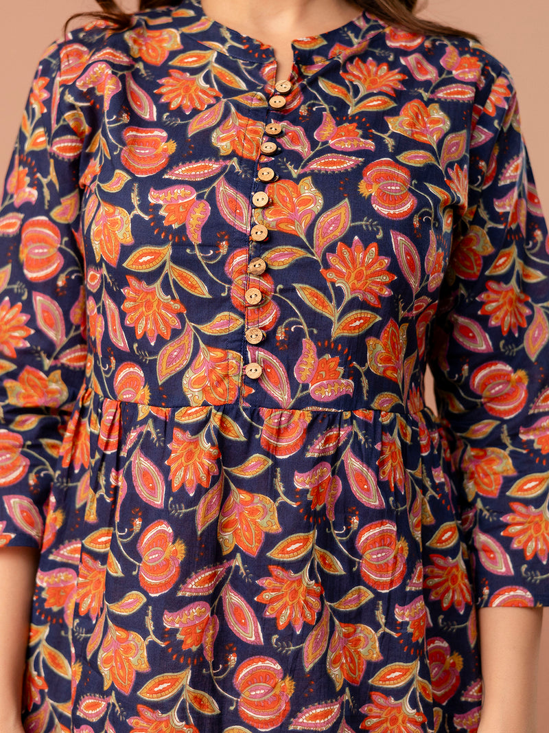 Top – Mandarin Collar, 3/4 Sleeves, Flattering Fit (Sizes S–XXL)