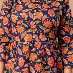 Top – Mandarin Collar, 3/4 Sleeves, Flattering Fit (Sizes S–XXL)