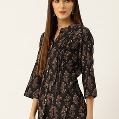 Elegant Mandarin Collar Printed Tunic – Stylish & Comfortable, Sizes
