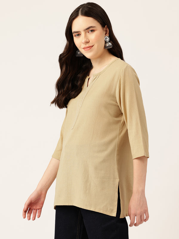 Elegant Short Kurti for Women – 3/4 Sleeves | Round Neck |