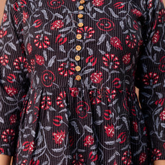 Top – Mandarin Collar, 3/4 Sleeves, Flattering Fit (Sizes S–XXL)