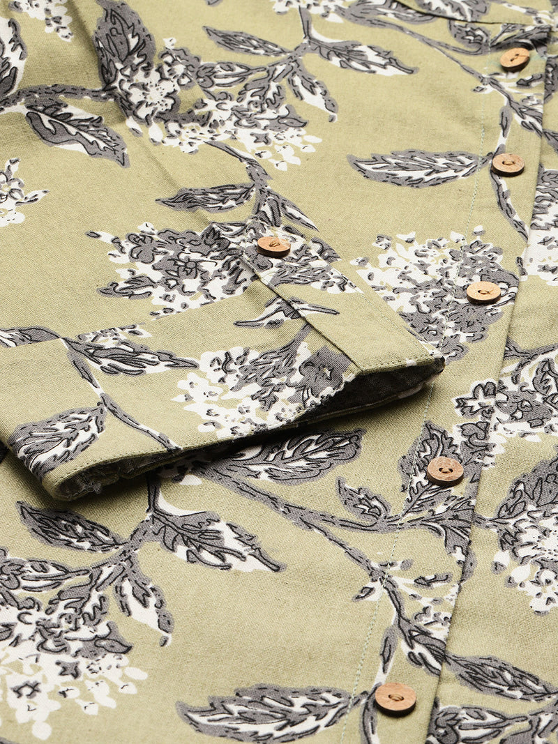 Printed Mandarin Shirt – Casual & Chic