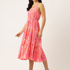 Women’s Floral Print Rayon Flared Dress | Soft & Lightweight | Casual Fit | Sizes XS–XXL