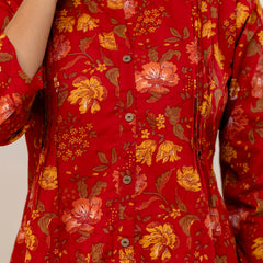 Elegant Mandarin Collar Printed Tunic – Stylish & Comfortable, Sizes
