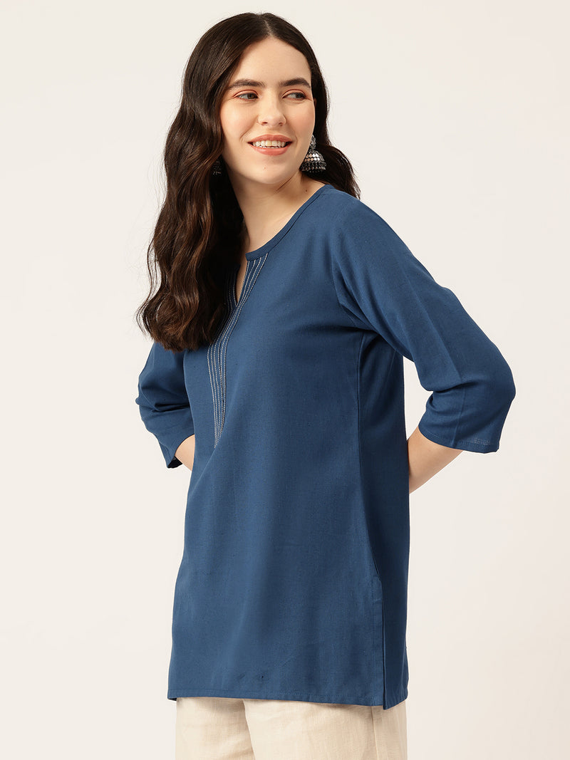 Elegant Short Kurti for Women – 3/4 Sleeves | Round Neck |