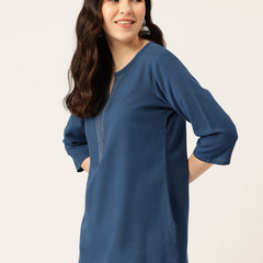 Elegant Short Kurti for Women – 3/4 Sleeves | Round Neck |