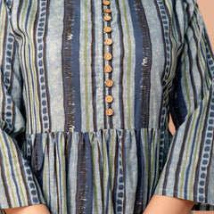 Top – Mandarin Collar, 3/4 Sleeves, Flattering Fit (Sizes S–XXL)