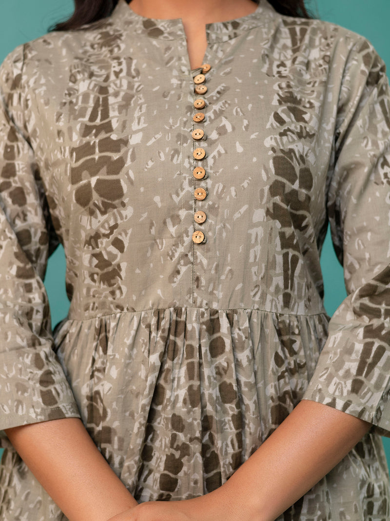 Tunic – Mandarin Collar, 3/4 Sleeves, Flattering Fit (Sizes S–XXL)