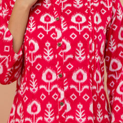 Elegant Mandarin Collar Printed Tunic – Stylish & Comfortable, Sizes