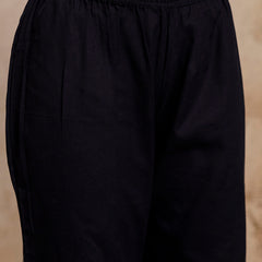 Classic Cotton Palazzos with Unique Curved Hem Design