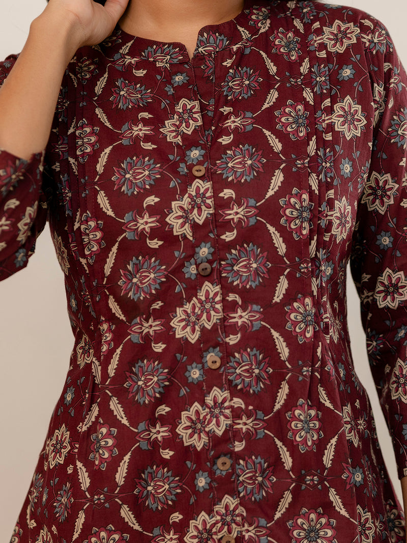 Elegant Mandarin Collar Printed Tunic – Stylish & Comfortable, Sizes