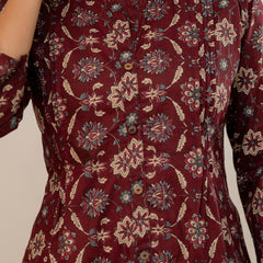 Elegant Mandarin Collar Printed Tunic – Stylish & Comfortable, Sizes