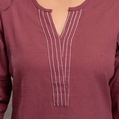 Elegant Short Kurti for Women – 3/4 Sleeves | Round Neck |