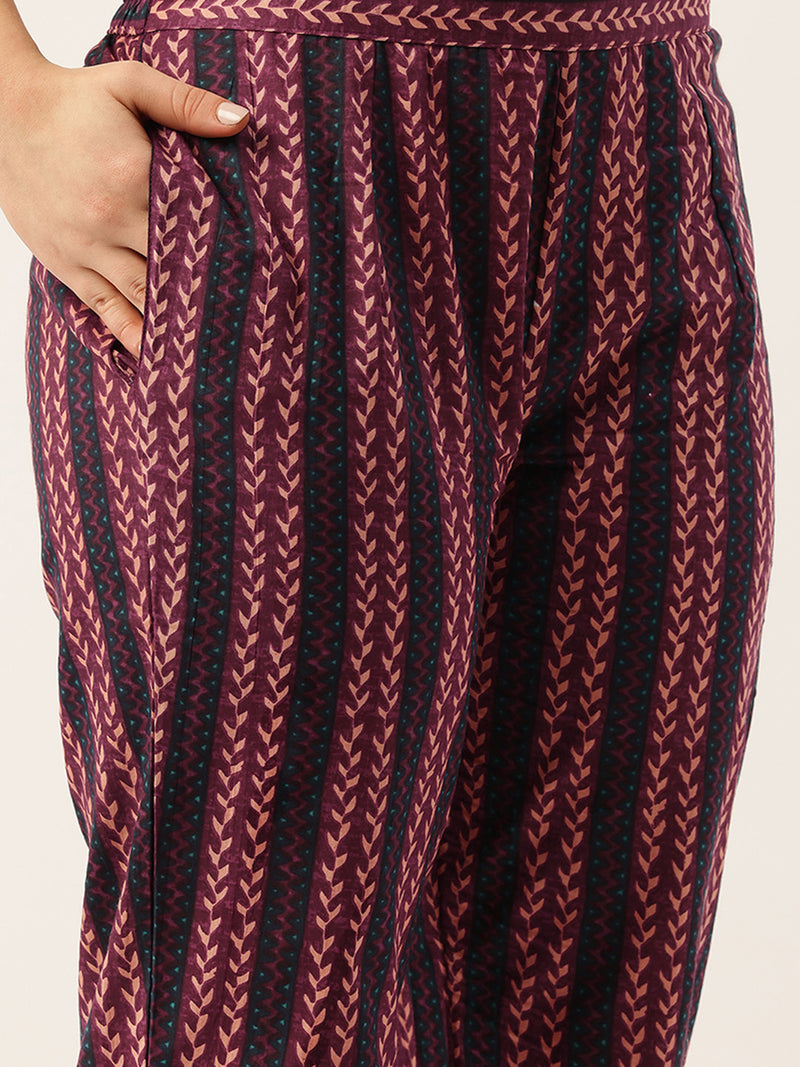 Straight Dupatta Sets - V-Neck, 3/4 Sleeves with Border Detailing, Elastic Waistband Pants with Pockets & Full-Length Dupatta (M-XXL)