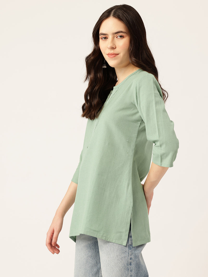 Elegant Short Kurti for Women – 3/4 Sleeves | Round Neck |