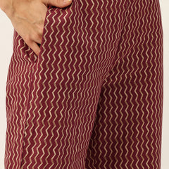 Round V-Cut Neck 3-Piece Kurta Set with Ankle-Length Pants & Full-Length Dupatta (Size S-XXL).