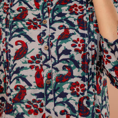 Elegant Mandarin Collar Printed Tunic – Stylish & Comfortable, Sizes