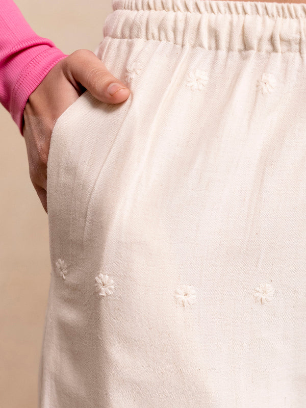 Women’s Cotton Embroidered Wide-Leg Palazzos | Soft, Breathable & Elegant