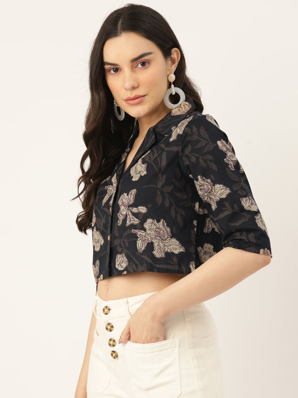 Collar Crop Top