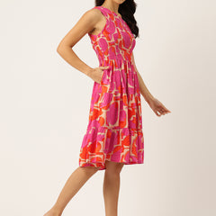 Women’s Floral Print Rayon Flared Dress | Soft & Lightweight | Casual Fit | Sizes XS–XXL