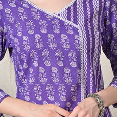 Graceful Wrap-Style Angrakha Cotton Kurti for Everyday Wear