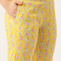 A-line Dupatta Sets - V-Neck, 3/4 Sleeves, Lace Work, Elastic Waistband Pants with Pockets & Full-Length Dupatta (M-XXL)