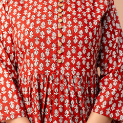 Top – Mandarin Collar, 3/4 Sleeves, Flattering Fit (Sizes S–XXL)