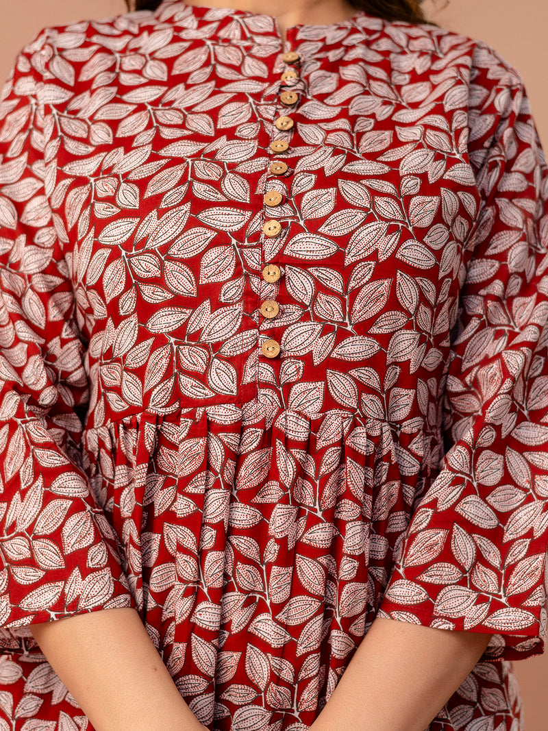 Top – Mandarin Collar, 3/4 Sleeves, Flattering Fit (Sizes S–XXL)