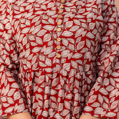 Top – Mandarin Collar, 3/4 Sleeves, Flattering Fit (Sizes S–XXL)