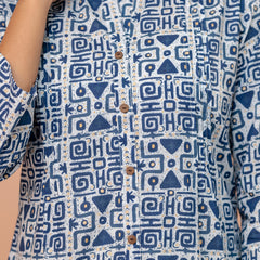 Elegant Mandarin Collar Printed Tunic – Stylish & Comfortable, Sizes