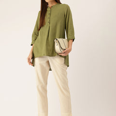 Cotton Pants - Double Pockets, Adjustable Waist, and Ankle-Length Fit