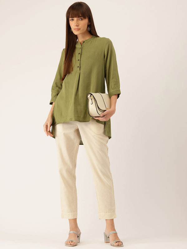 Cotton Pants - Double Pockets, Adjustable Waist, and Ankle-Length Fit