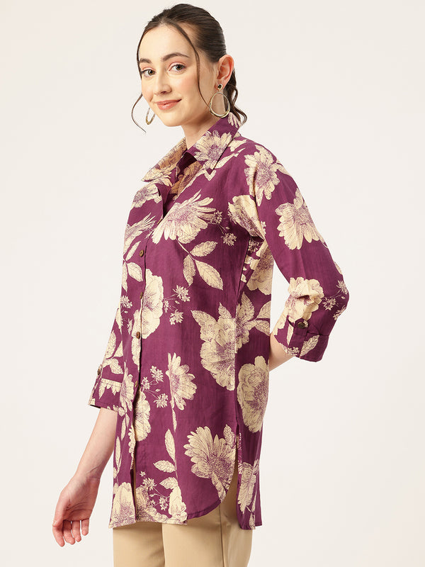 Versatile Collared top with 3/4 Sleeves for Women – Elegant & Casual