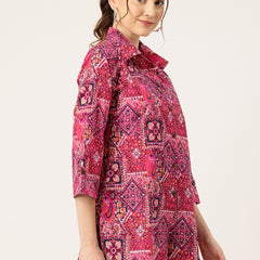 Versatile Collared top with 3/4 Sleeves for Women – Elegant & Casual