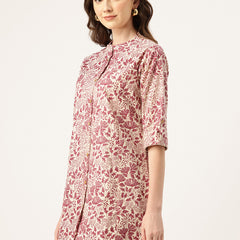 Printed Mandarin Collar top – Casual & Chic