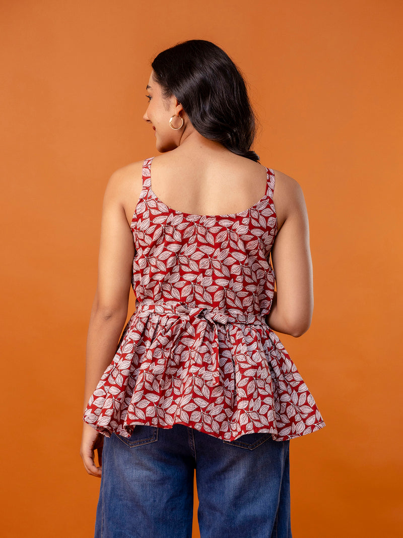 Strappy Peplum Top – Flattering Fit, All-Day Comfort, Sizes XS–XXL.