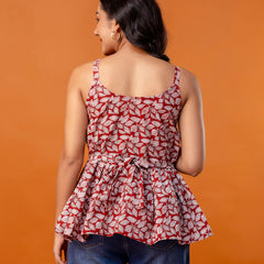 Strappy Peplum Top – Flattering Fit, All-Day Comfort, Sizes XS–XXL.
