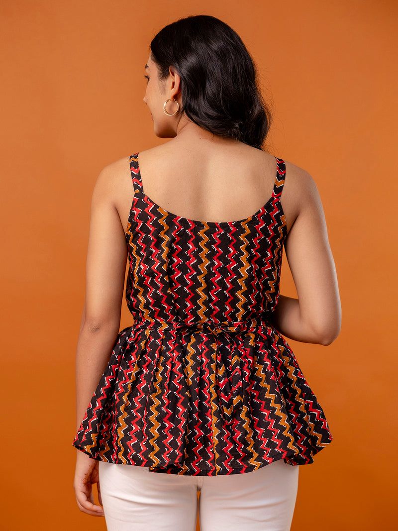 Strappy Peplum Top – Flattering Fit, All-Day Comfort, Sizes XS–XXL.