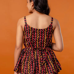 Strappy Peplum Top – Flattering Fit, All-Day Comfort, Sizes XS–XXL.