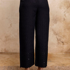 Graceful Rayon Embroidered Palazzos with Elegant Wide-Leg Fit